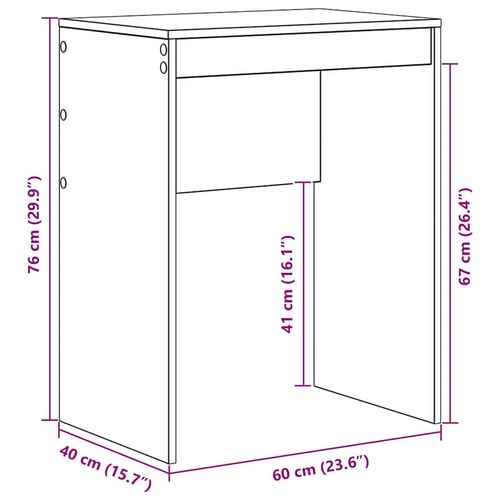 Biurko dąb artisan 60 x 40 x 76 cm Materiał drewnopochodny na Arena.pl