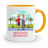 Kubek Żółty Architekta Najlepszy Architekt Prezent Z Nadrukiem Ze Zdjęciem