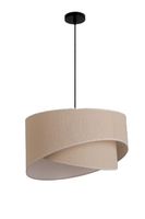 Lampa Wisząca FLOXEN nieregularny ABAŻUR z tkaniny Boho NATURALNA 1xE27