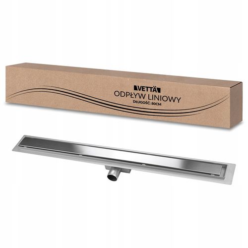 VETTÄ 2w1 ODPŁYW LINIOWY 80cm NISKI SYFON 52mm WYSOKA PRZEPUSTOWOŚĆ na Arena.pl