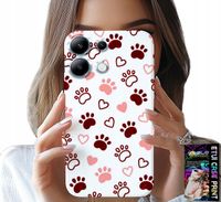 ETUI DO XIAOMI NOTE 13 PRO 4G - PSIE ŁAPKI NA BIAŁYM TLE, PIES, KOT, MIŚ