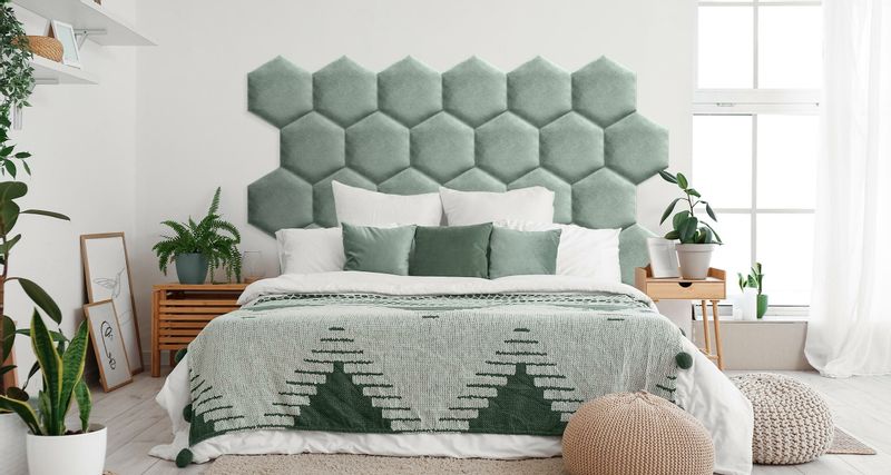 PANELE TAPICEROWANE PLASTER MIODU Heksagon MIĘTOWY 26cm x 30cm zdjęcie 9