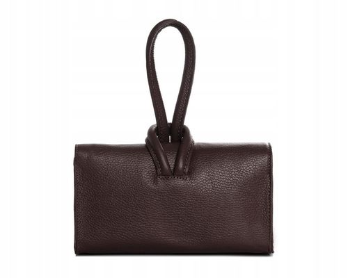 WŁOSKA SKÓRZANA KOPERTÓWKA TOREBKA WIZYTOWA SOLOME FLORA BRĄZOWA WIECZOROWA na Arena.pl