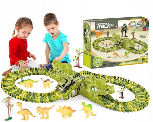 Tor Wyścigowy Park Dinozaurów Segmentowa Budowa XL 140 el. Akcesoria 210cm na Arena.pl