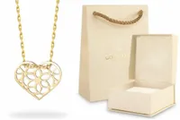 ZŁOTY NASZYJNIK Z AŻUROWYM SERDUSZKIEM PUDEŁECZKO TOREBKA GRATIS 14KT 585