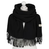 dwustronny szalik damski z poliestru w czarnym kolorze - peterson