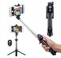 ZESTAW Monopod Uchwyt Selfie Stick Bluetooth Kij Ze Statywem Pilot Czarny