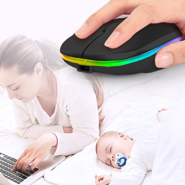 MYSZKA BEZPRZEWODOWA NA BLUETOOTH USB MYSZ KOMPUTEROWA DO LAPTOPA RGB zdjęcie 3