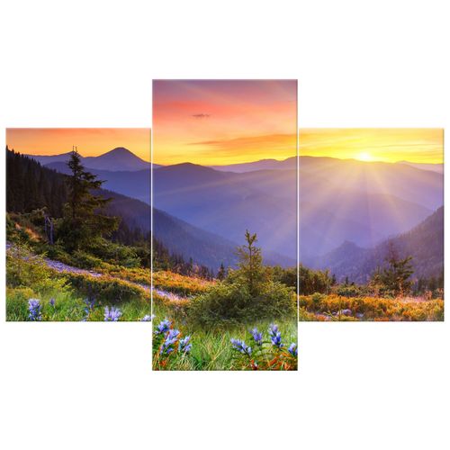 Obraz Tryptyk 90X60 Łąką W Górach Łąka na Arena.pl