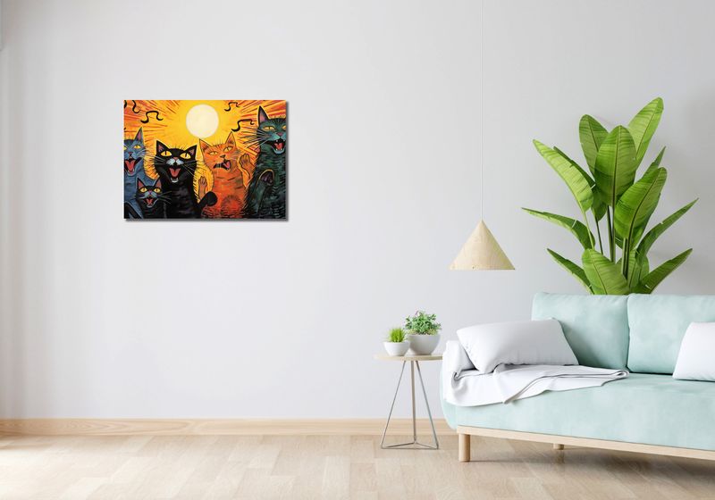 Obraz 70x50cm Kocie Koncertowanie zdjęcie 2