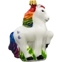 Bombka choinkowa szklana: Konik z tęczową grzywą