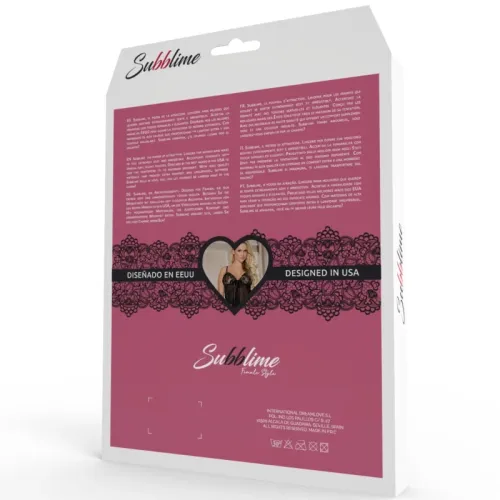 subblime corset przeplatany dekolt czarny s/m elegancki z stringami na Arena.pl