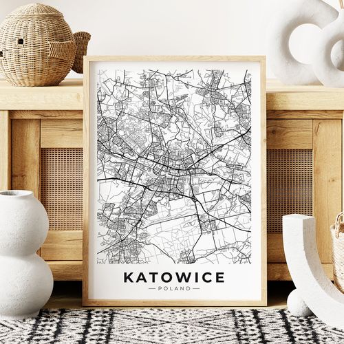 Plakat Katowice mapa miasta plan miasta 40x50 cm na Arena.pl