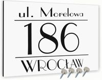 Tabliczka adresowa Aluminiowa Tablica adres działki Biała 20x15