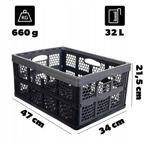 SKRZYNKA SKŁADANA DO BAGAŻNIKA KOSZ ZAKUPY POJEMNIK SKŁADANY 32L DUŻY na Arena.pl