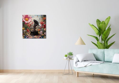 Obraz 60x60cm Gramofon w Kwiatach na Arena.pl