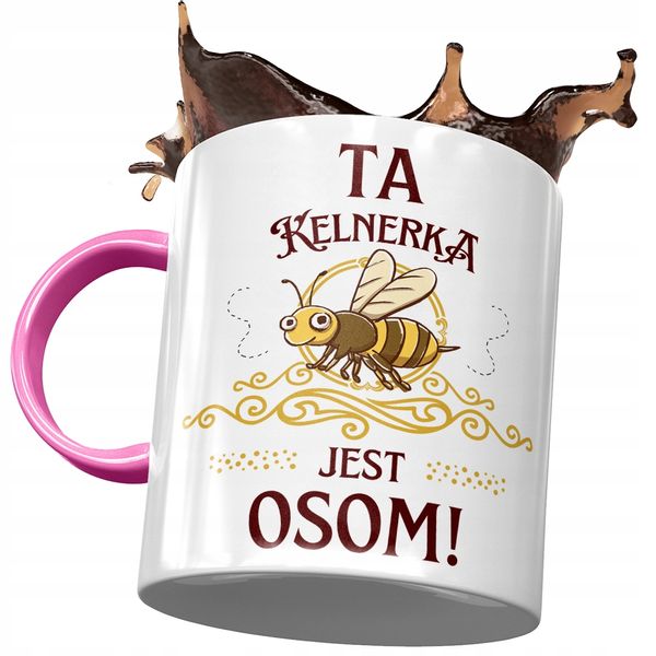 Kubek Różowy Dla Kelnerki Ta Kelnerka Jest Osom! Z Nadrukiem Ze Zdjęciem zdjęcie 1