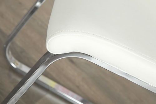 Invicta Krzesło Hampton Białe - Ekoskóra, Chrom na Arena.pl