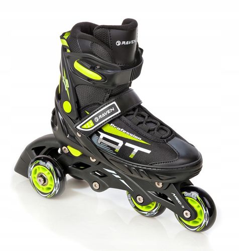 Rolki Wrotki 3w1 Regulowane RAVEN Profession Black/Lime 31-35 na Arena.pl