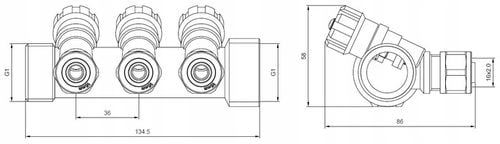 X-HOME ROZDZIELACZ PEX 1” x 16 mm 3 OBWODY SEKCJE CWU DO WODY ZIMNEJ MONO na Arena.pl
