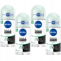 4 x NIVEA BLACK & WHITE INVISIBLE FRESH ANTYPERSPIRANT ROLL ON 50 ML