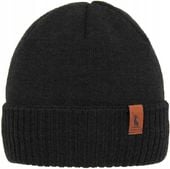 Czapka zimowa męska z wełny Merino czarna Hogan ciepła wygodna