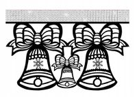 M16 Zazdrostka kuchenna firana ŚWIĄTECZNA DZWONKI zima Boże Narodzeni 40x25