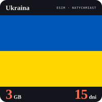 Karta eSIM Internet Ukraina 3 GB na 15 dni - bez rejestracji