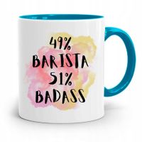 Dla Baristy Baristki Kawiarki Kubek Błękitny Z Nadrukiem Ze Zdjęciem