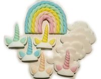 Zestaw na tort - Tęcza Jednorożce Chmurki