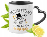 Kubek Czarny Z Uszkiem W Kształcie Serca Dla Przewodniczącego Prezent