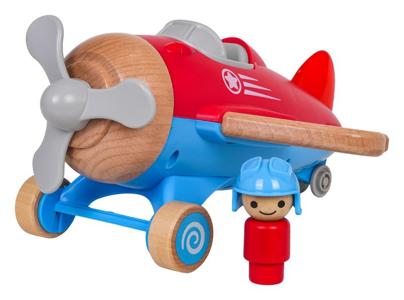 Drewniany Samolot Czerwony zdjęcie 2