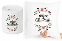 Na Święta Zestaw Poduszka + Skarbonka Prezent Z Nadrukiem Ze Zdjęciem