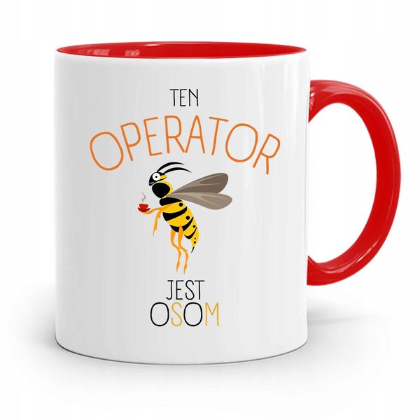 Dla Operatora Kubek Czerwony Prezent Na Urodziny Z Nadrukiem Ze Zdjęciem zdjęcie 1