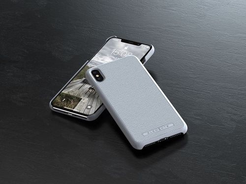 Materiałowe etui iPhone Xs Max (Light Grey) na Arena.pl