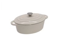 Garnek Żeliwny Owalny Tierra 34cm 6,5L kremowy NOIS