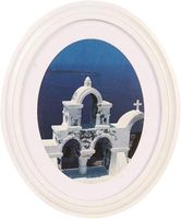 Ramka na zdjęcia drewniana owalna biała 25 cm ścienna i stojąca ozdobna