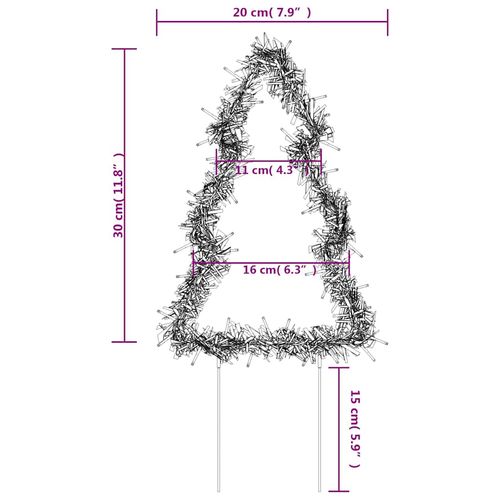 Świąteczne choinki na szpikulcach, 3 szt., 50 LED, 30 cm na Arena.pl