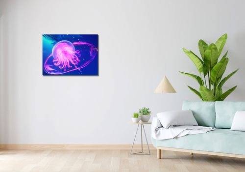 Obraz 70x50cm Neonowa Meduza na Arena.pl