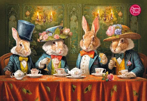 Puzzle 500 elementów. Fantazyjne przyjęcie z króliczkiem 20050 na Arena.pl