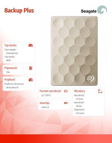 Seagate DYSK Backup Plus 1TB 2,5''USB3.0 STEH1000201 na Arena.pl