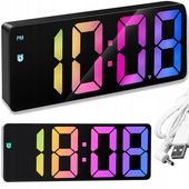 ELEKTRONICZNY ZEGAR LED BUDZIK ZEGAREK Z ALARMEM KOLOROWY