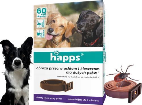 happs - obroża przeciw pchłom i kleszczom dla dużych psów na Arena.pl