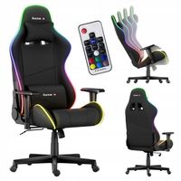 Fotel Gamingowy Gracza Obrotowy MATERIAŁOWY HUZARO Force 6.2 RGB LED Świeci
