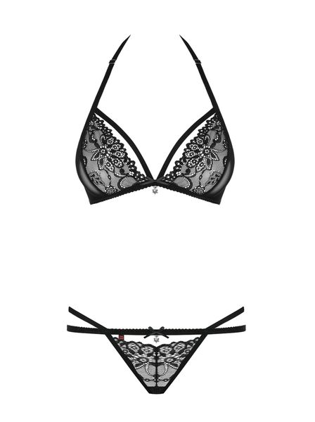 Koronkowy Komplet Stanik Stringi Obsessive L/Xl zdjęcie 5