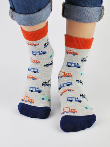 SKARPETY BAWEŁNIANE Z ABS SB007 23-26 wzór - dziewczynka na Arena.pl