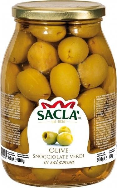 SACLA' Oliwki zielone drylowane w zalewie "Mamut" 950 g zdjęcie 1