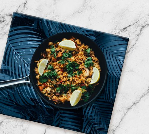 SZKLANA DESKA NA KUCHENKĘ 80x52 050B LIŚCIE NOCĄ na Arena.pl