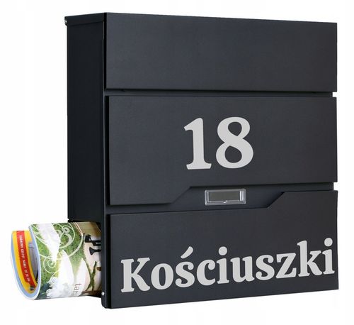 SKRZYNKA POCZTOWA NA LISTY GAZETY Z NAPISEM NUMEREM DOMU SPERSONALIZOWANA na Arena.pl
