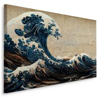Obraz Do Sypialni Fale Oceanu Styl Vintage Abstrakcja 70cm x 50cm
